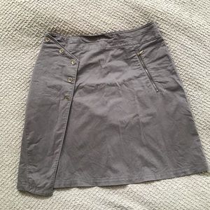 Gray asymmetric button up organic cotton skirt in EUC